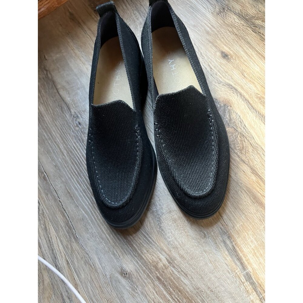 Rothy’s Lug Loafer Onyx Black Merino Wool Slip-ons Sz 6.5 - Picture 7 of 11